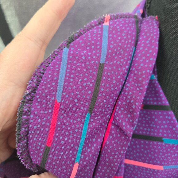 Vintage 80s Monica Richards of California Purple Stripes Midi Large flaws - Picture 8 of 8